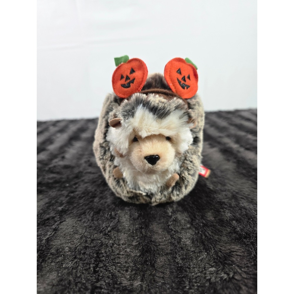 Douglas Cuddle Toys Hedgehog Plush Halloween Pumpkin Headband Grey Tan 15875